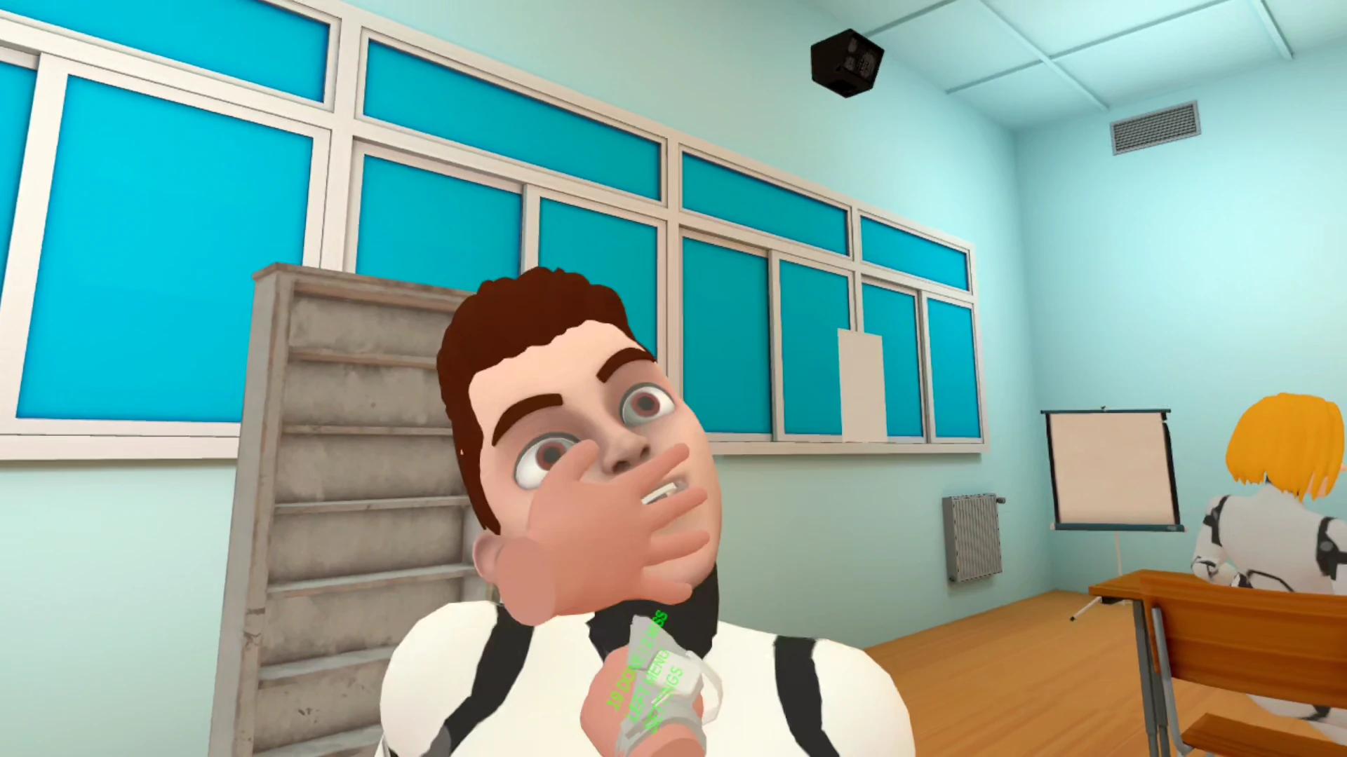 The teacher interacting with a robot student